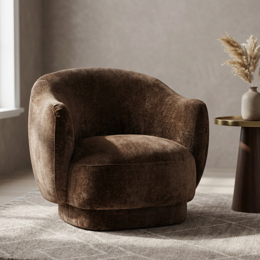 CARVEY VINTAGE VELVET ARMCHAIR