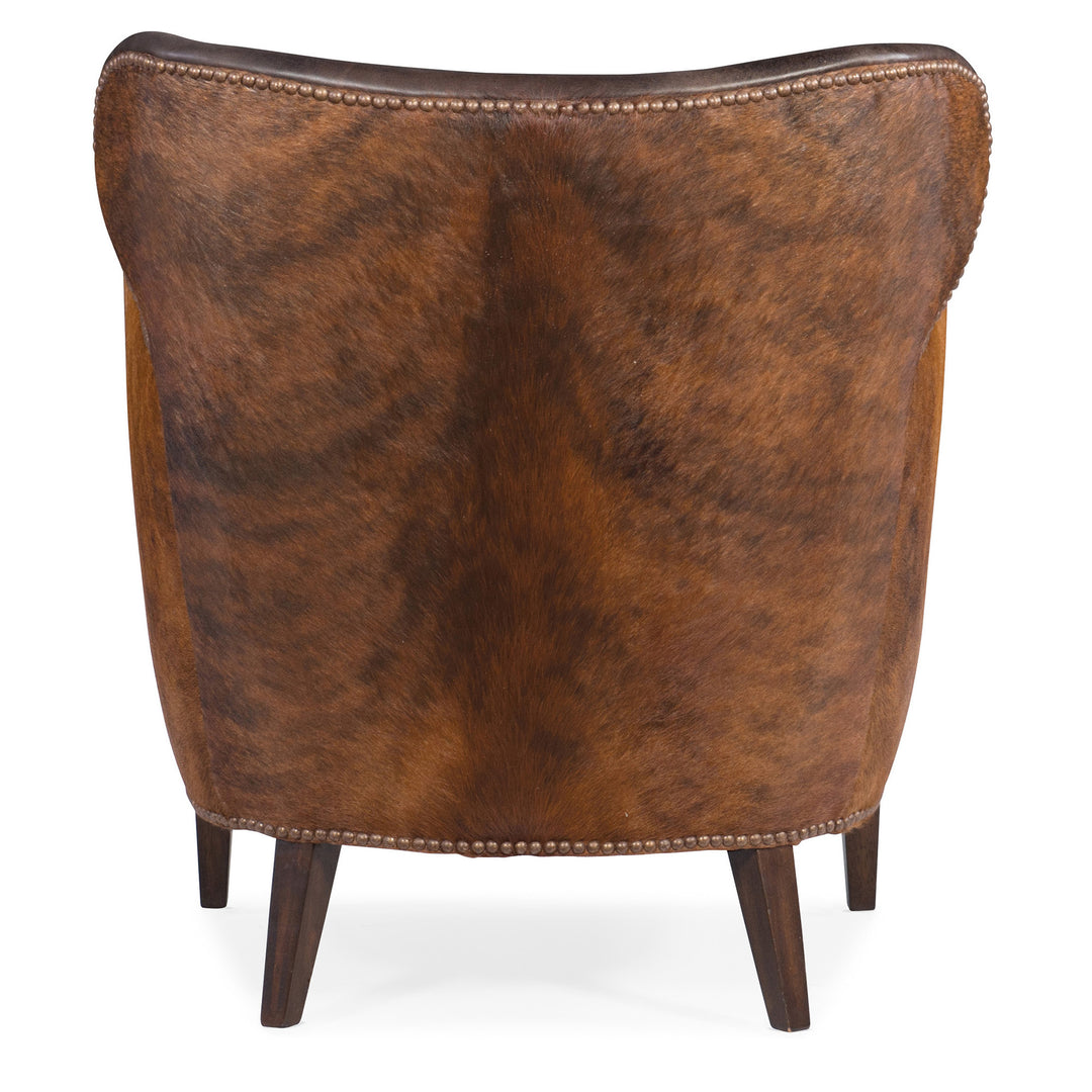 KATO LEATHER CLUB CHAIR WITH DARK HAIR - Brown - Back View