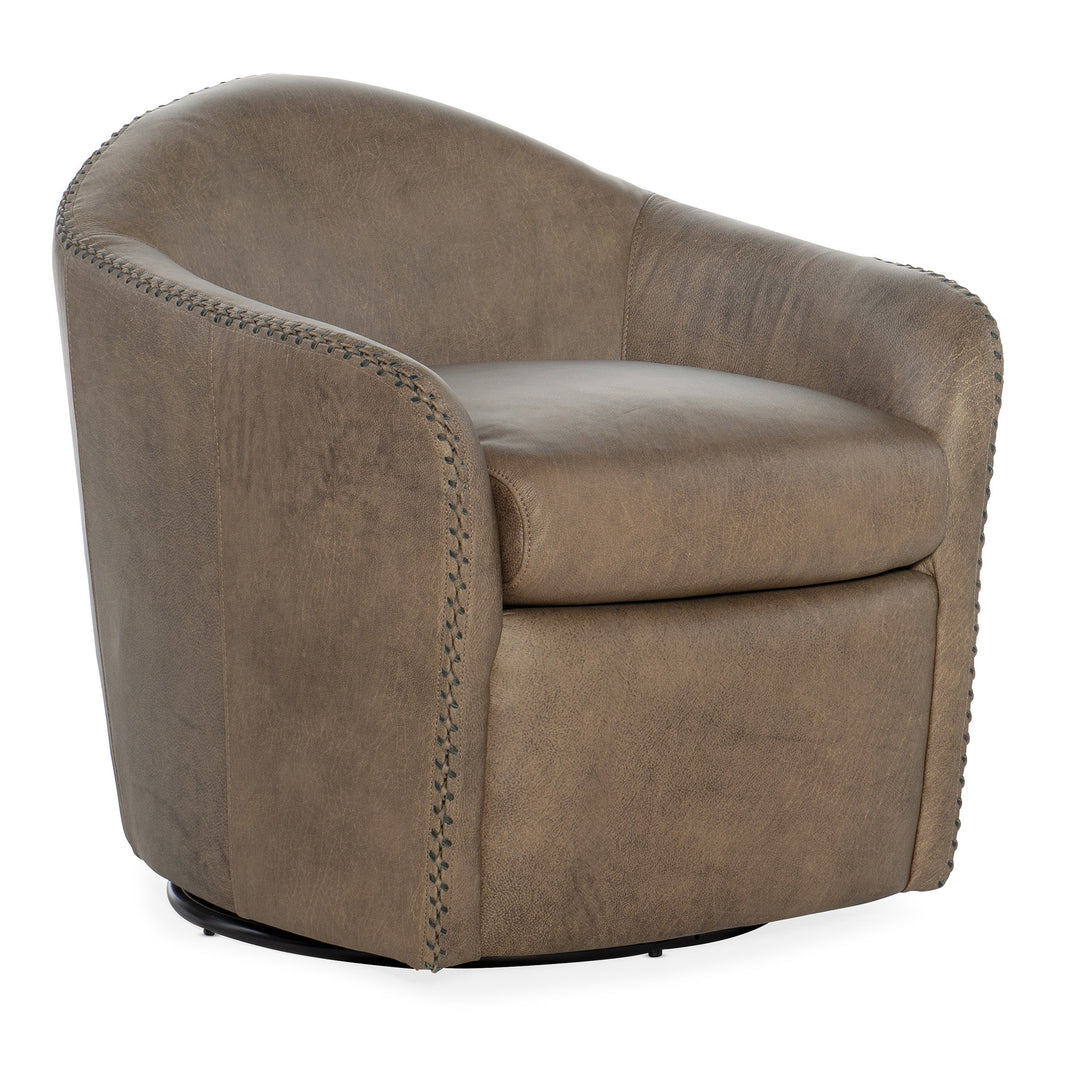 ROPER SWIVEL TIGHT BACK CLUB CHAIR - BROWN - FRONT VIEW