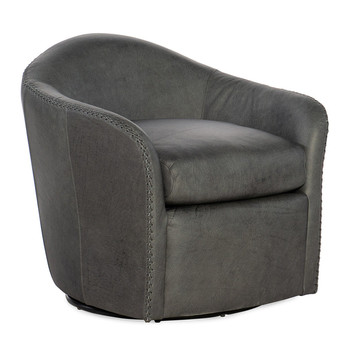 ROPER SWIVEL TIGHT BACK CLUB CHAIR - GREY - FRONT VIEW