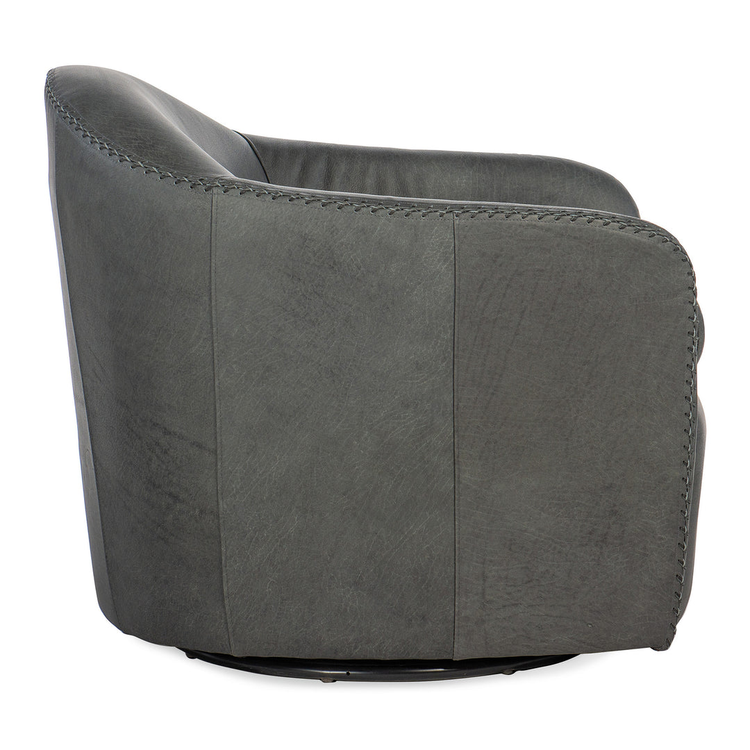 ROPER SWIVEL TIGHT BACK CLUB CHAIR - GREY - SIDE VIEW