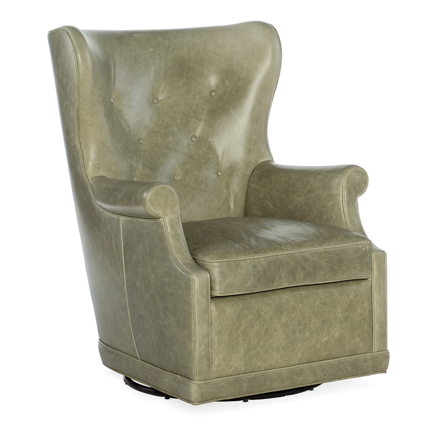 MAI WING SWIVEL CLUB CHAIR - Green - Front View