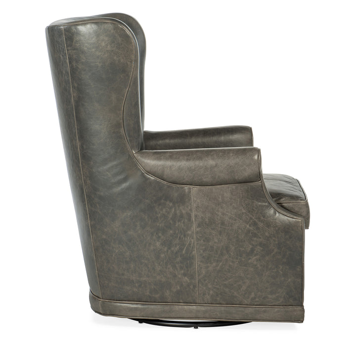 MAI WING SWIVEL CLUB CHAIR - Grey - Side View