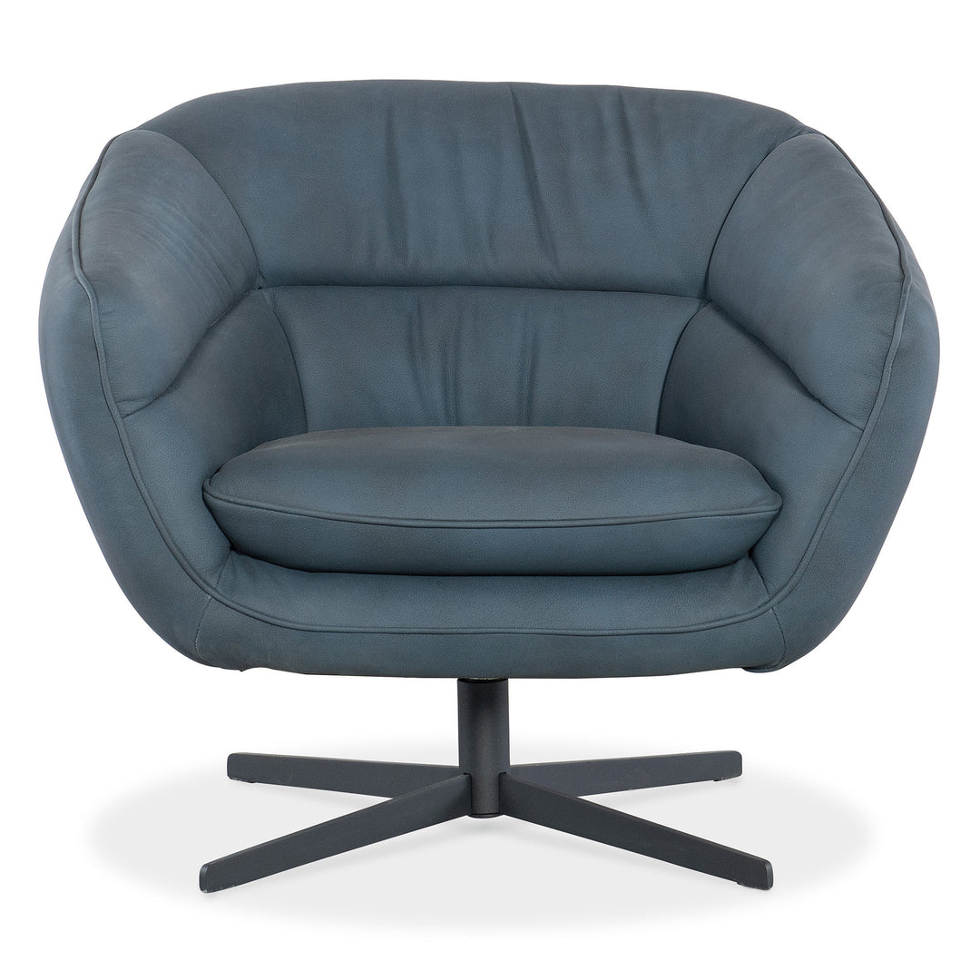 MINA LEATHER UPHOLSTERY SWIVEL CHAIR - Blue - Main View