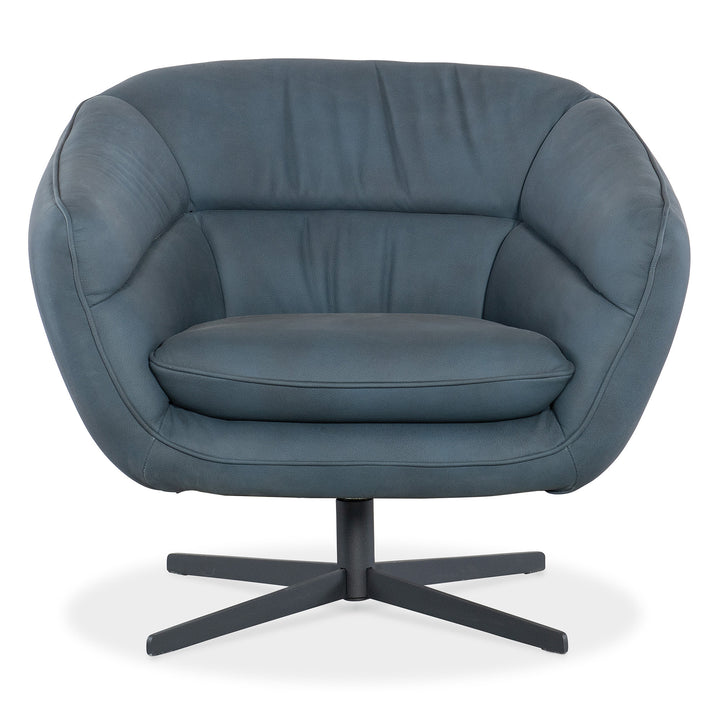 MINA LEATHER UPHOLSTERY SWIVEL CHAIR - Blue - Main View