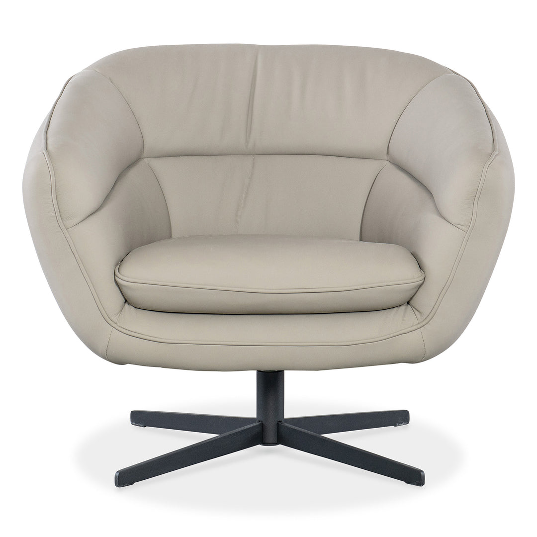 MINA LEATHER UPHOLSTERY SWIVEL CHAIR - Beige - Main View