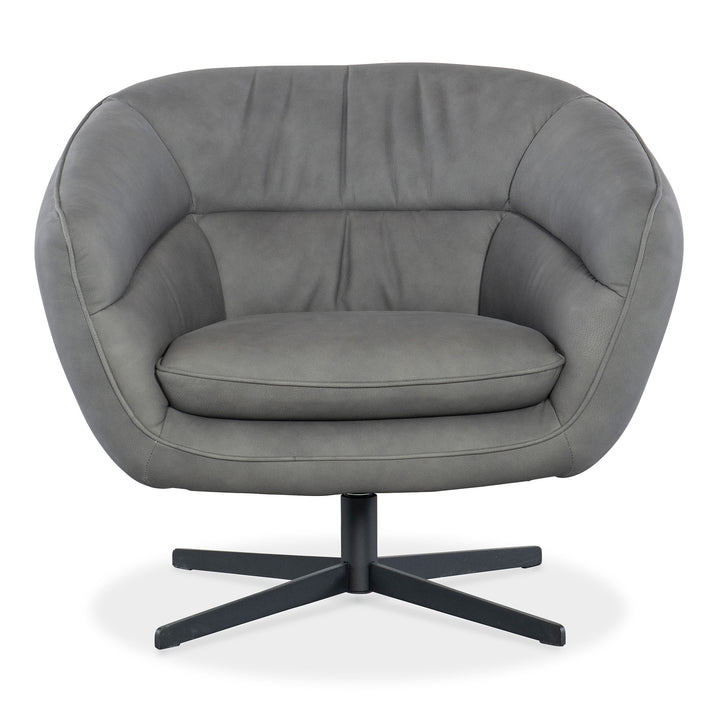 MINA LEATHER UPHOLSTERY SWIVEL CHAIR - Grey - Main View