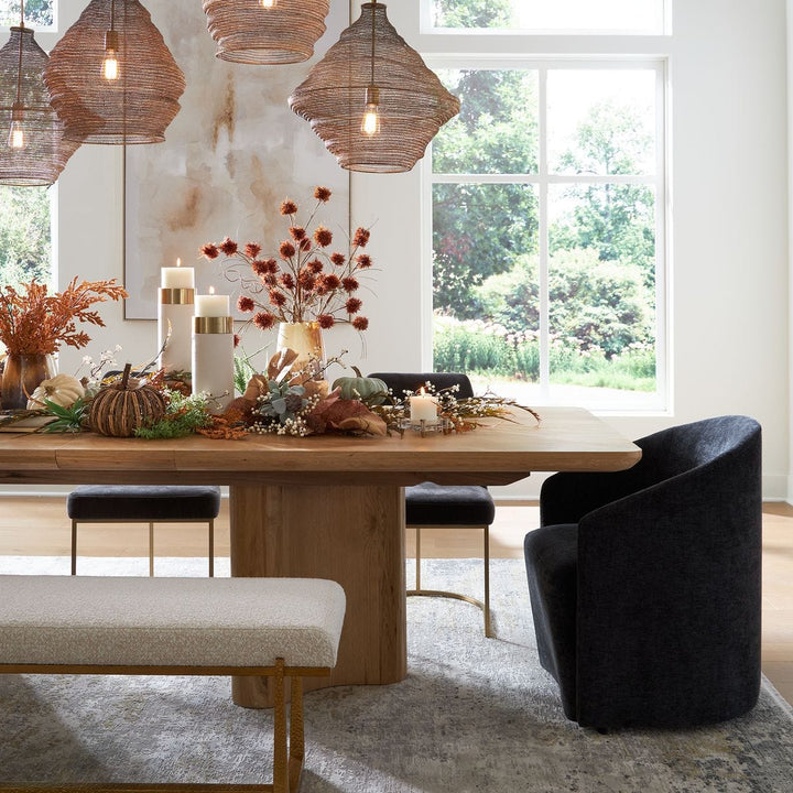 CECELIA RUSTIC OAK EXTENSION DINING TABLE