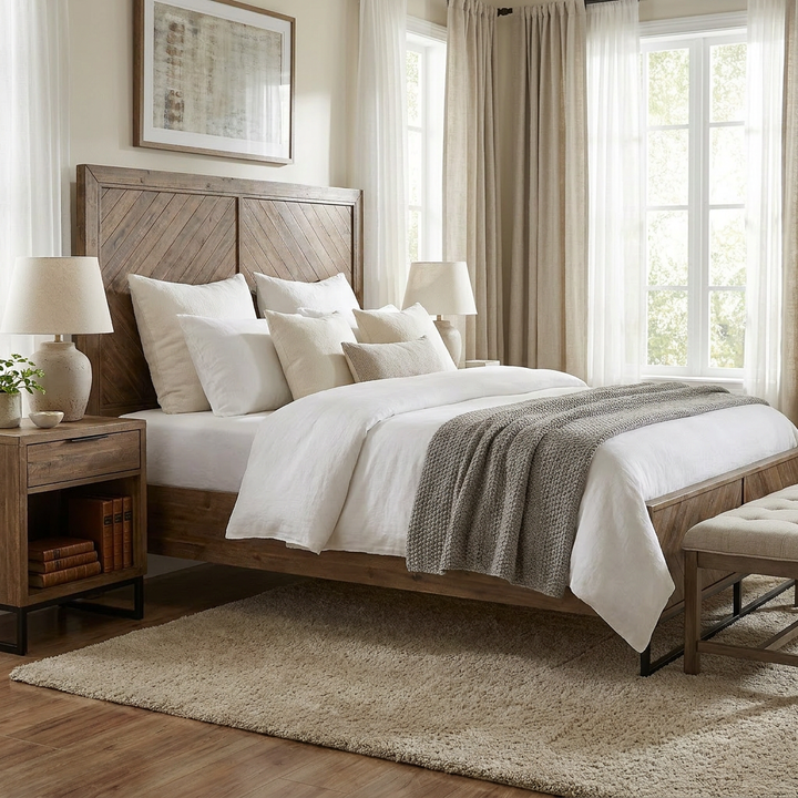CHEVY ACACIA WOOD PANEL BED