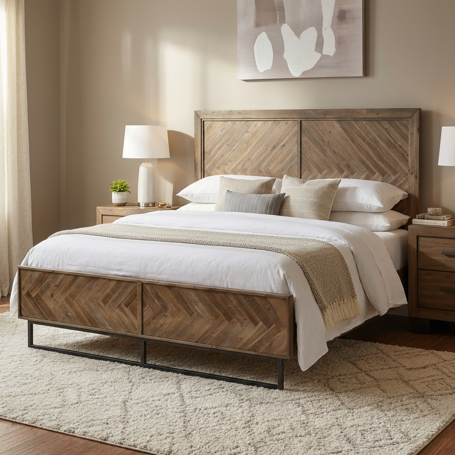 CHEVY ACACIA WOOD PANEL BED