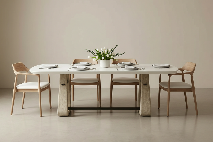 CIRO IVORY CONCRETE DINING TABLE