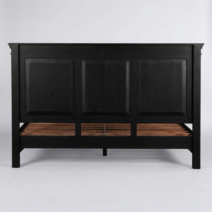 CRESSIDA ANTIQUE BLACK KING PANEL BED