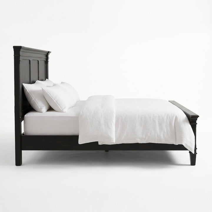 CRESSIDA ANTIQUE BLACK KING PANEL BED