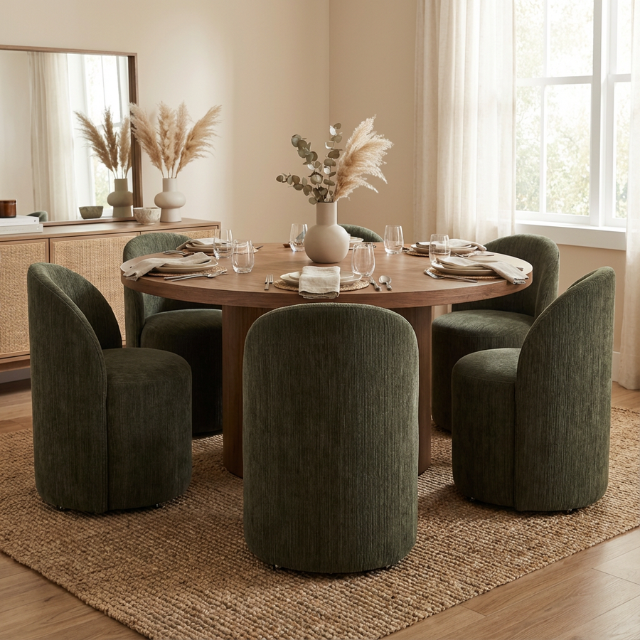 ROLL WITH IT DINING CHAIR: HERB GREEN CHENILLE