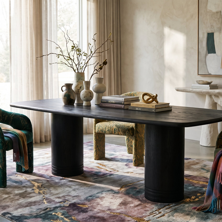 DAPHNE BLACK ACACIA DINING TABLE