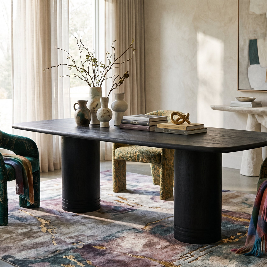 DAPHNE BLACK ACACIA DINING TABLE