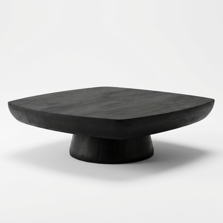 Modern black coffee table on a white background