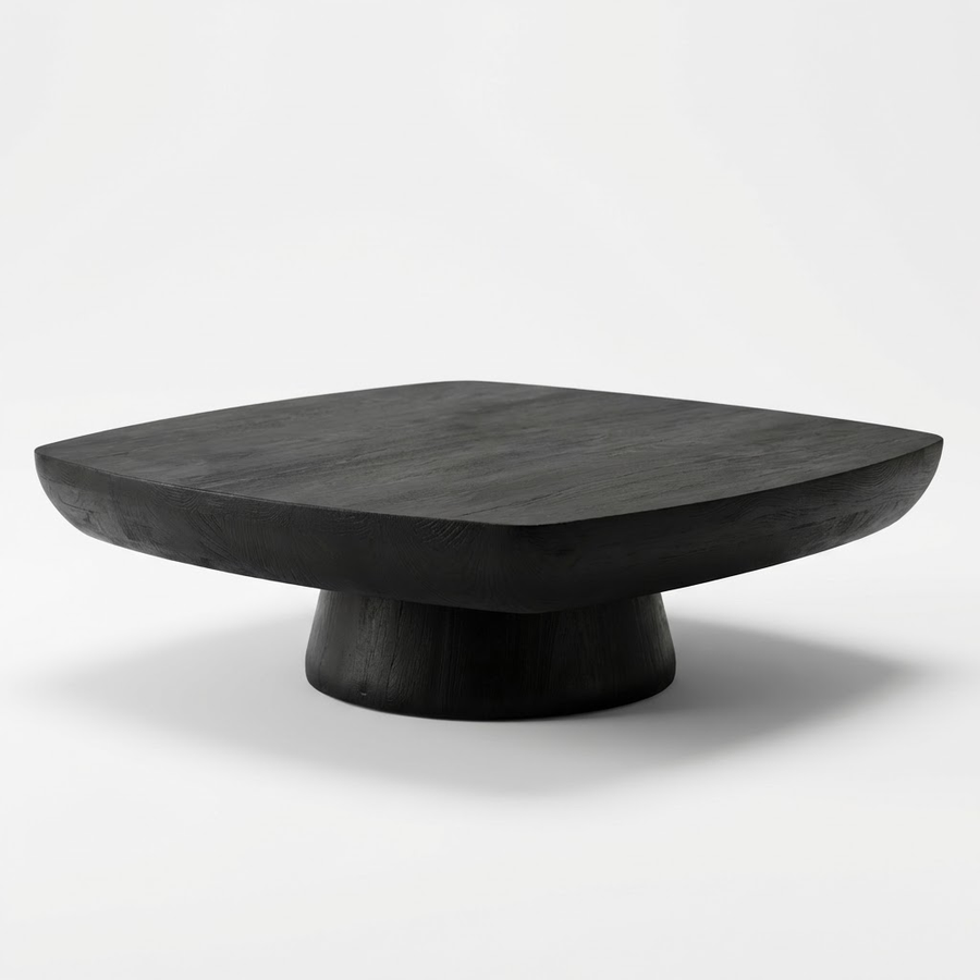 Modern black coffee table on a white background