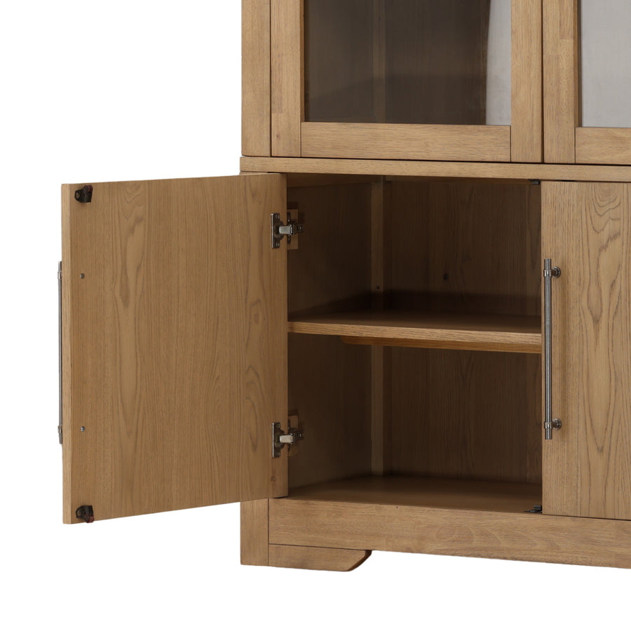 DELACRUZ NATURAL OAK HUTCH CABINET
