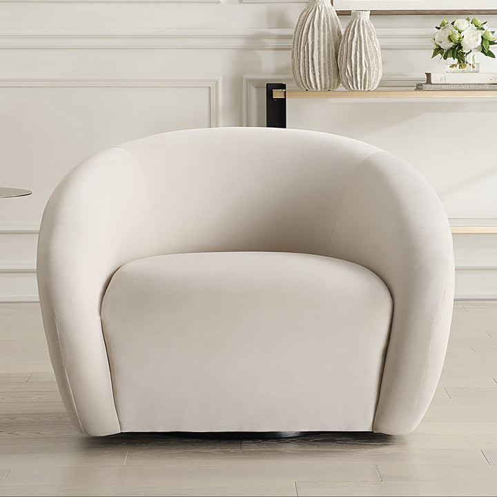 DESOTO VELVET UPHOLSTERED SWIVEL CHAIR