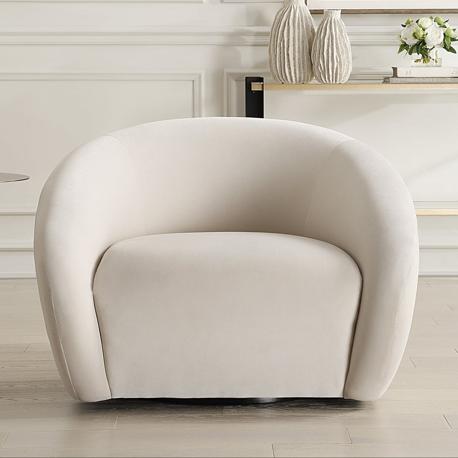 DESOTO VELVET UPHOLSTERED SWIVEL CHAIR
