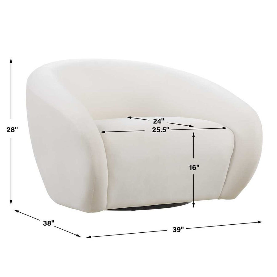 DESOTO VELVET UPHOLSTERED SWIVEL CHAIR