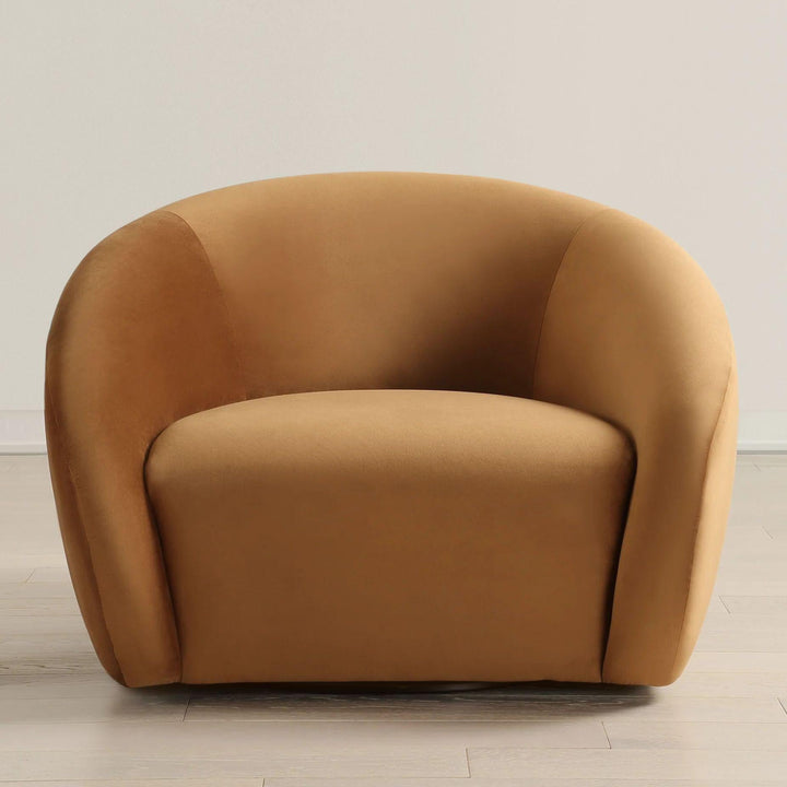 DESOTO VELVET UPHOLSTERED SWIVEL CHAIR