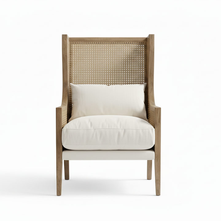 DOWNING CANE WING-BACK ARM CHAIR