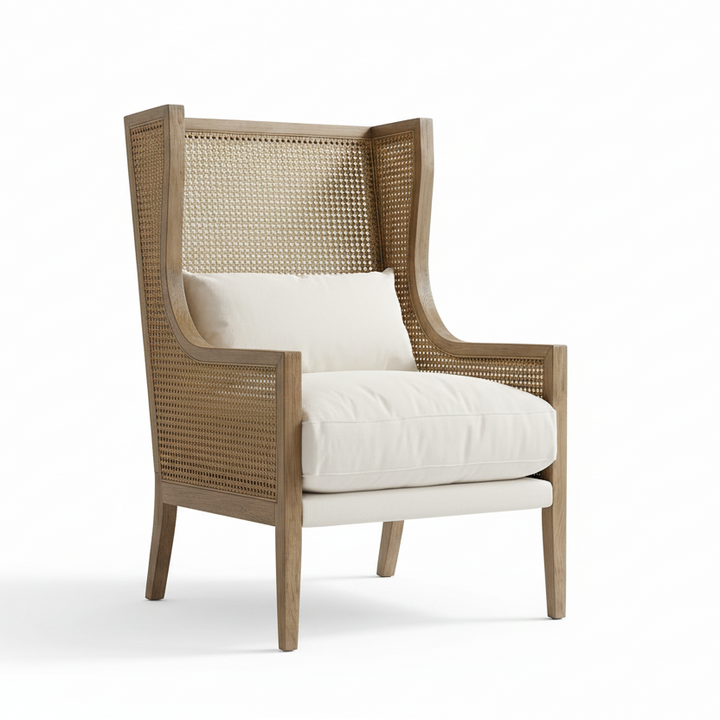 DOWNING CANE WING-BACK ARM CHAIR