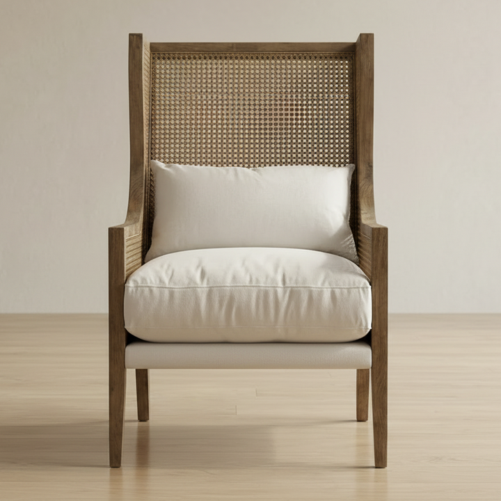 DOWNING CANE WING-BACK ARM CHAIR