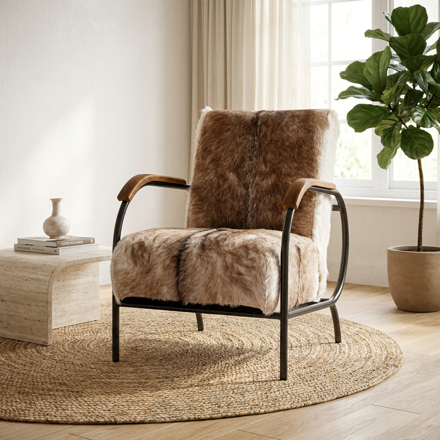 DURHAM HAIR ON HIDE ARM CHAIR