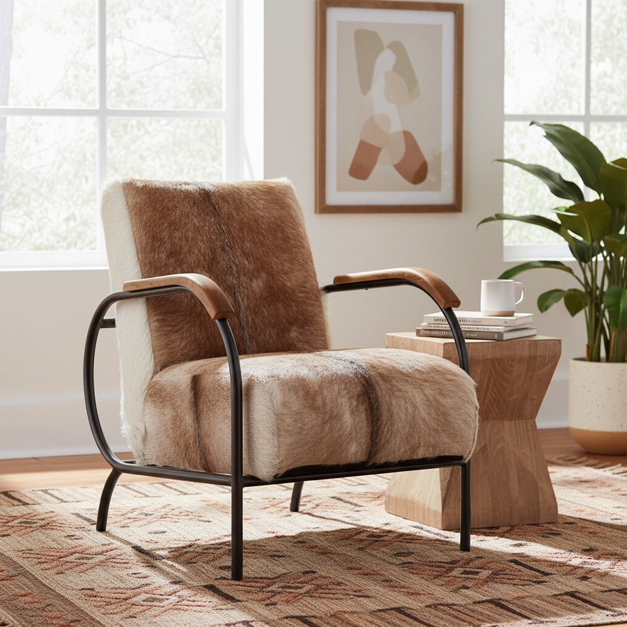 DURHAM HAIR ON HIDE ARM CHAIR