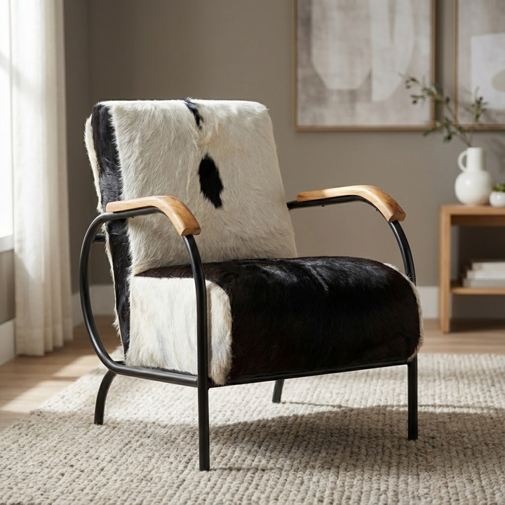 EBONY HAIR ON HIDE ARM CHAIR