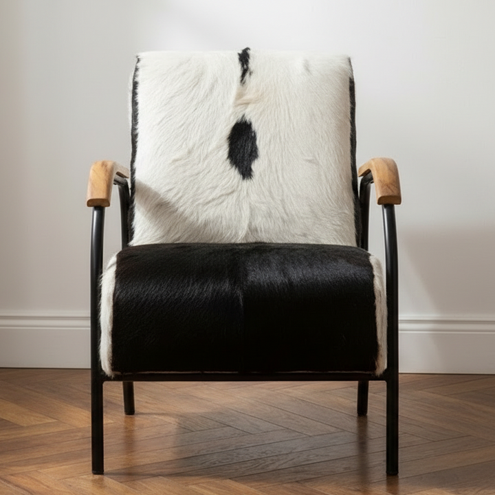 EBONY HAIR ON HIDE ARM CHAIR