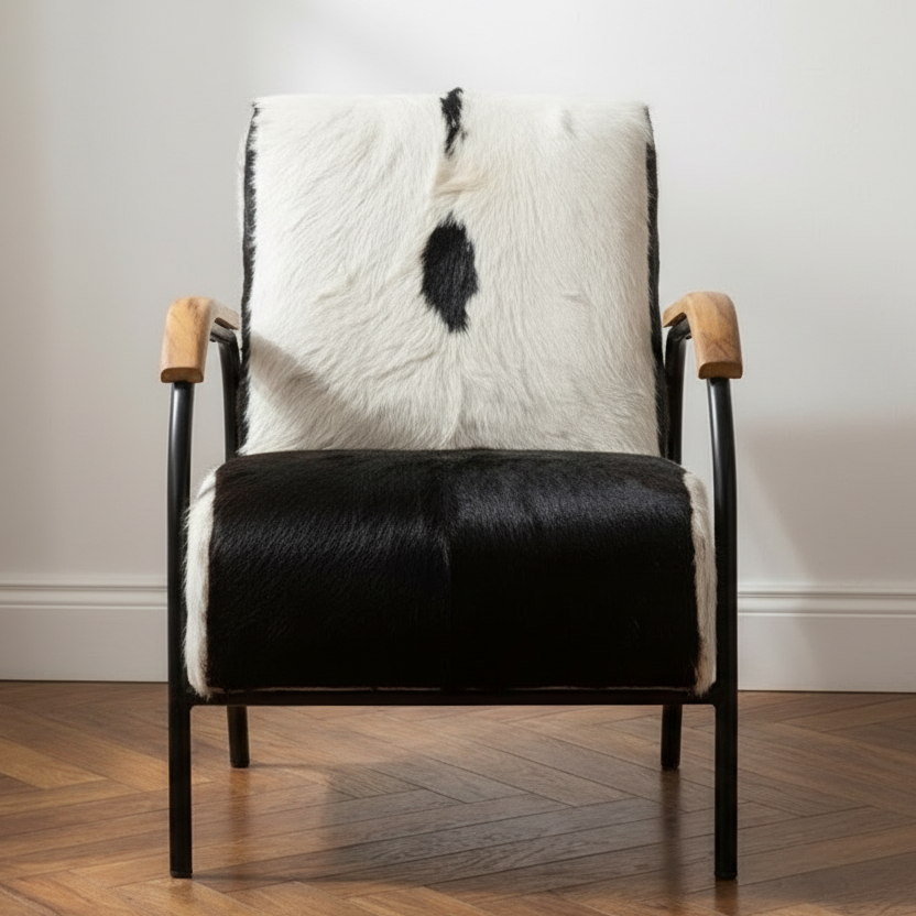 EBONY HAIR ON HIDE ARM CHAIR