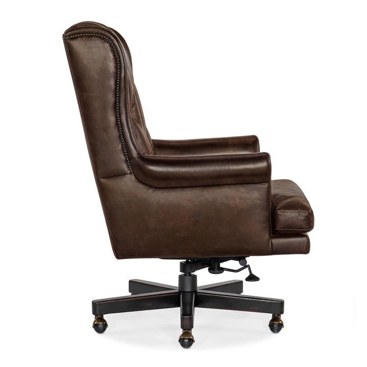 CHARLESTON SWIVEL TILT EXECUTIVE CHAIR - BROWN - SIDE VIEW