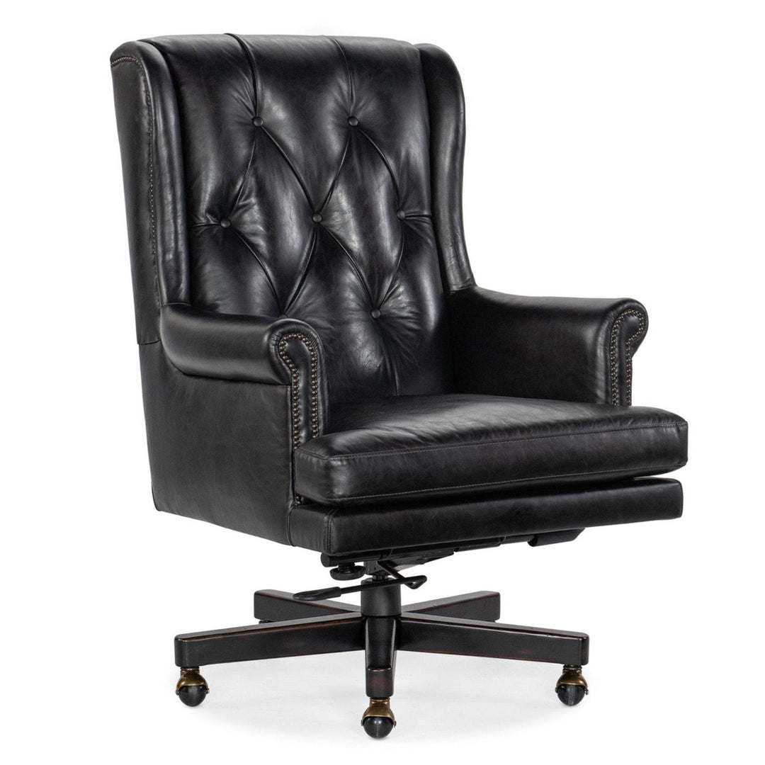 CHARLESTON SWIVEL TILT EXECUTIVE CHAIR - BLACK - SIDE VIEW