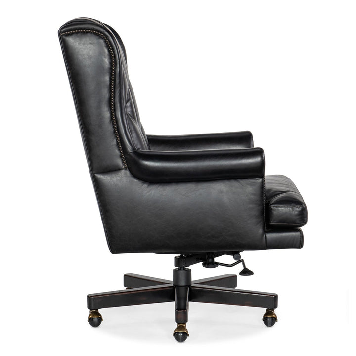 CHARLESTON SWIVEL TILT EXECUTIVE CHAIR - BLACK - SIDE VIEW