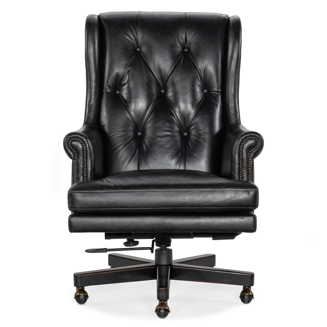 CHARLESTON SWIVEL TILT EXECUTIVE CHAIR - BLACK - FRONT VIEW