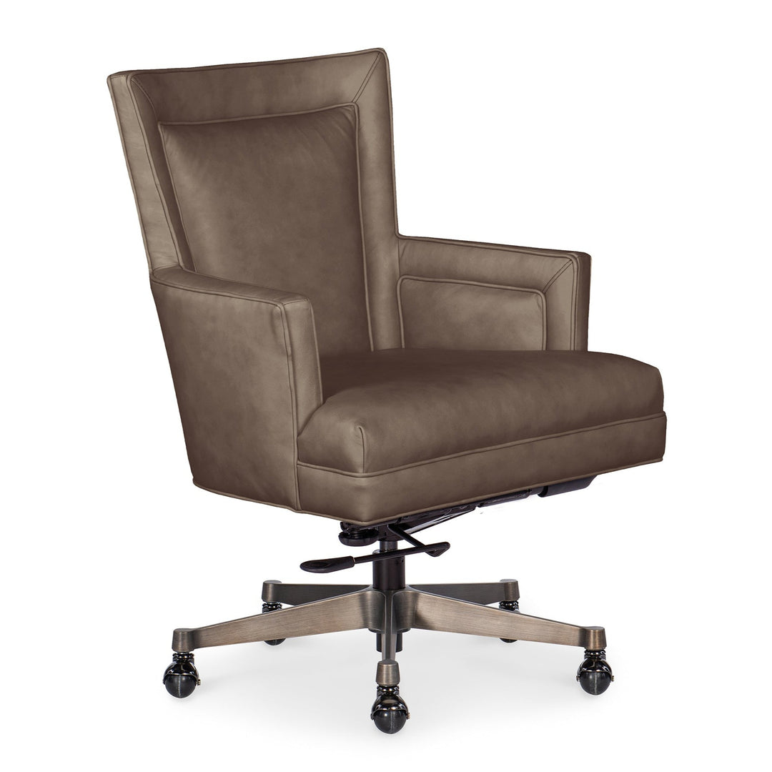 ROSA EXECUTIVE LEATHER SWIVEL TILT CHAIR - BROWN - FRONT VIEW