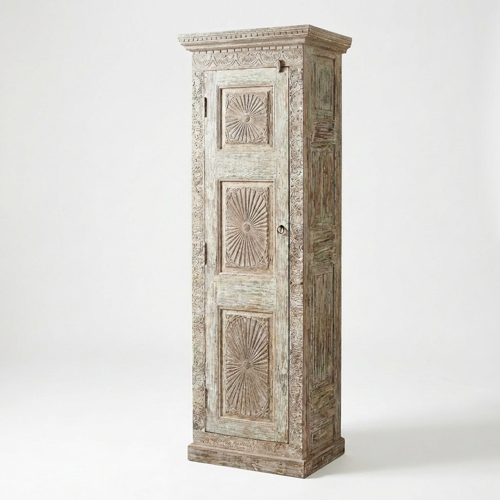 ALMIRAH ANTIQUE CARVED WOOD CABINET