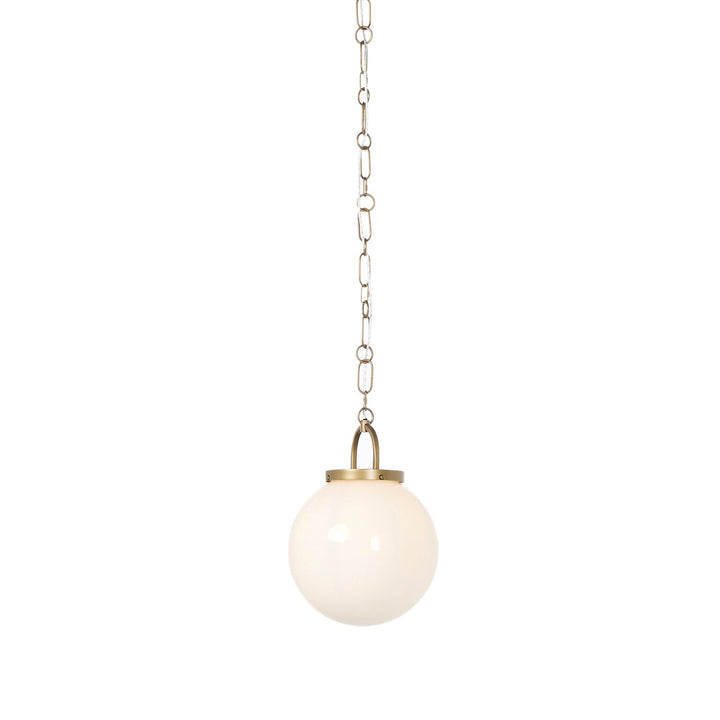 EVELIE ANTIQUE BRASS + WHITE GLASS PENDANT