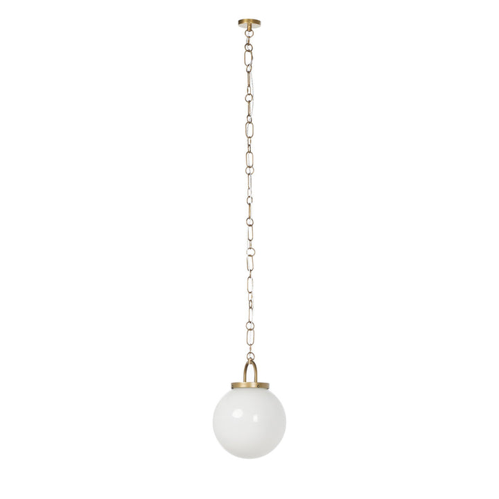 EVELIE ANTIQUE BRASS + WHITE GLASS PENDANT