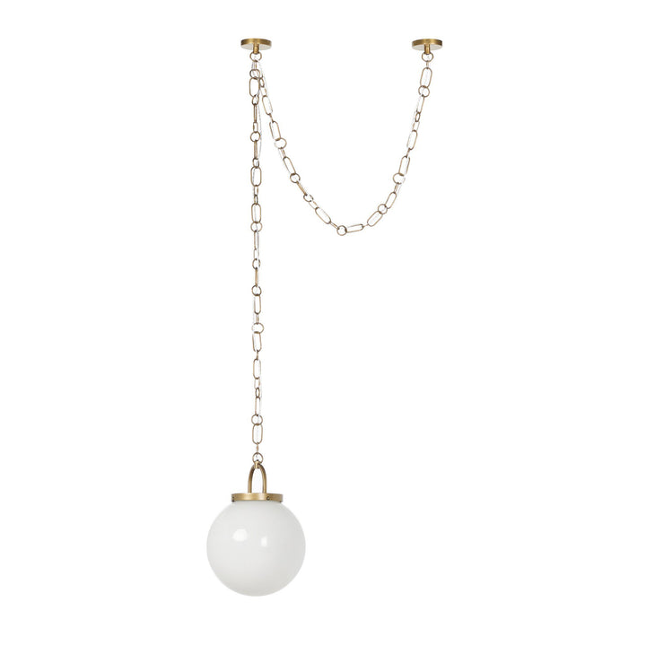 EVELIE ANTIQUE BRASS + WHITE GLASS PENDANT