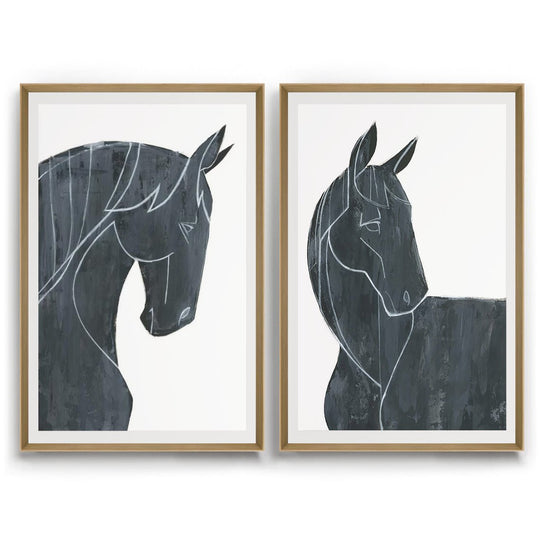 "EQUUS FERUS" GLASS FRAMED ART