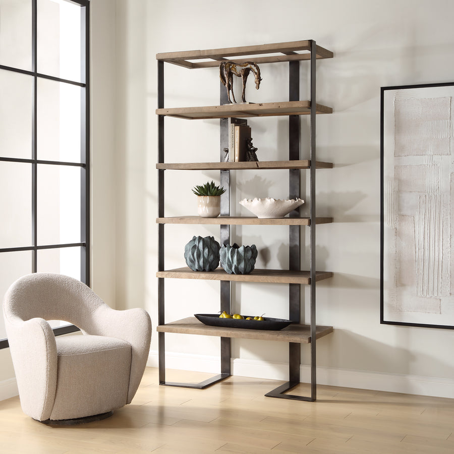 FELIX RECLAIMED OAK DISPLAY SHELF