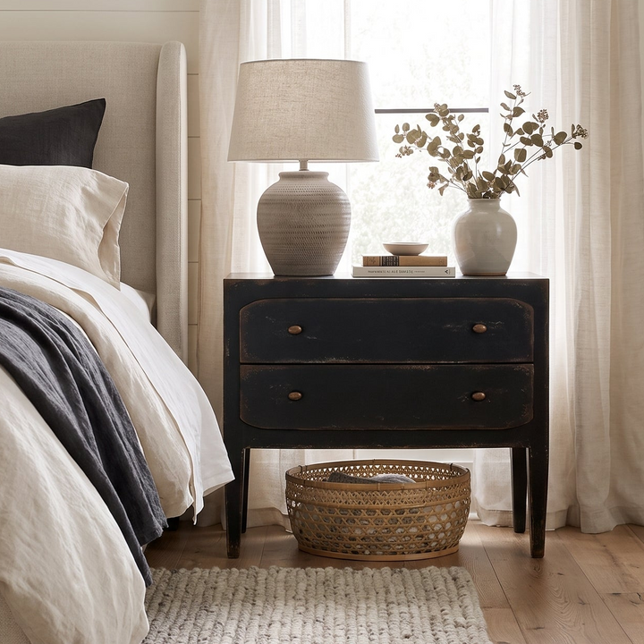 FRENCH MARKET NIGHTSTAND: ANTIQUE BLACK