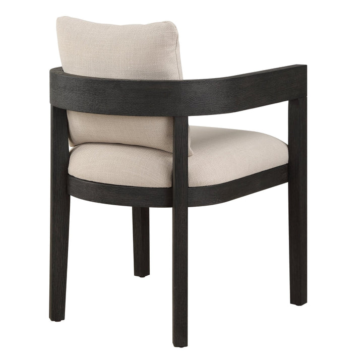 BALBOA EBONY OAK + LINEN DINING CHAIR