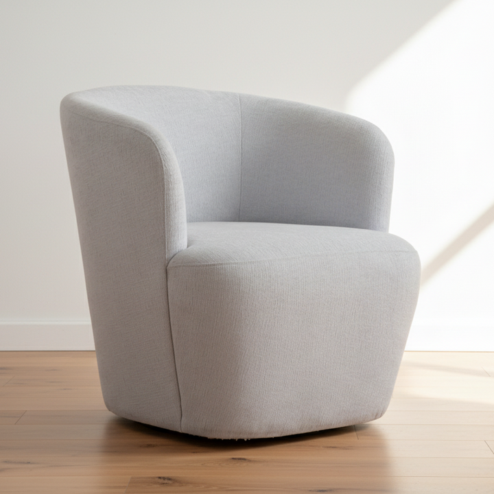 MIST BLUE BARREL SWIVEL CHAIR
