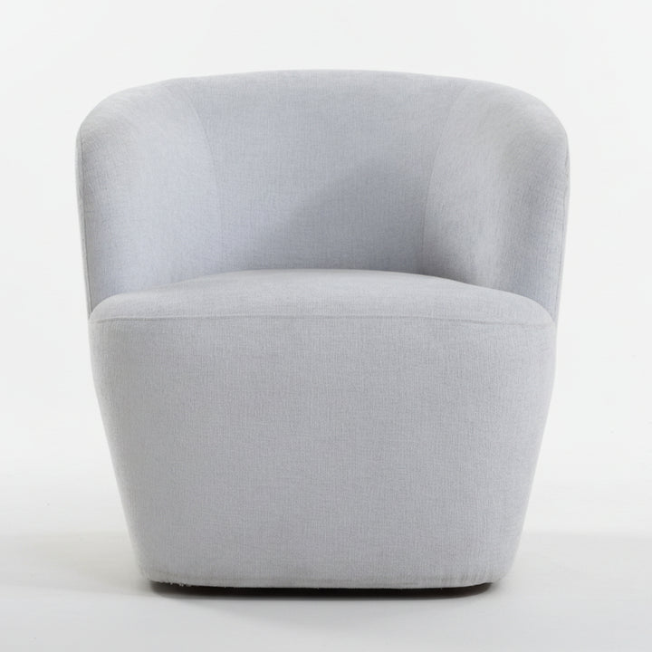 modern light blue swivel armchair